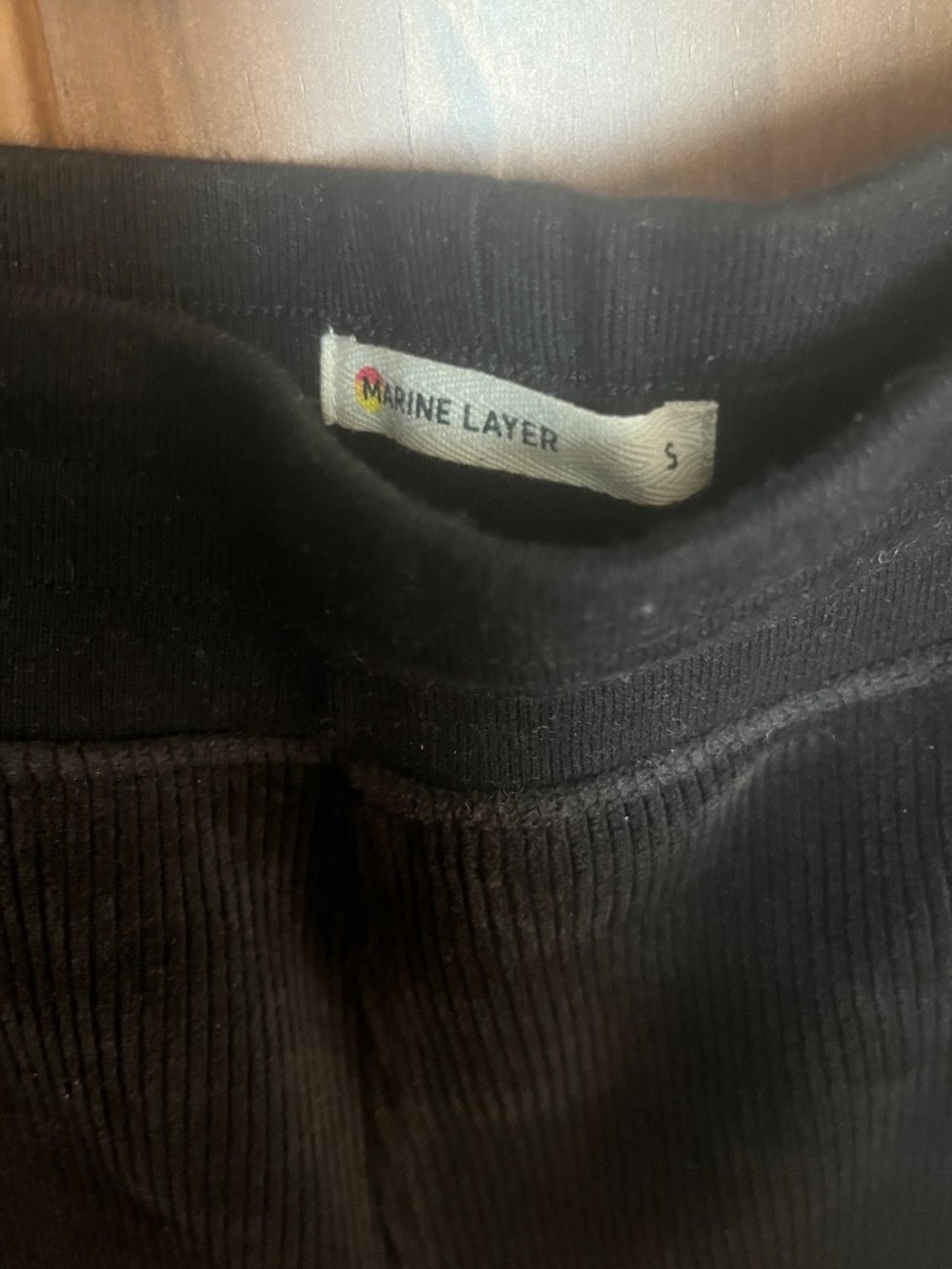 Marine Layer Cord Velour Wide Leg Pull-On Pant Black Size small Loungewear - Picture 4 of 4